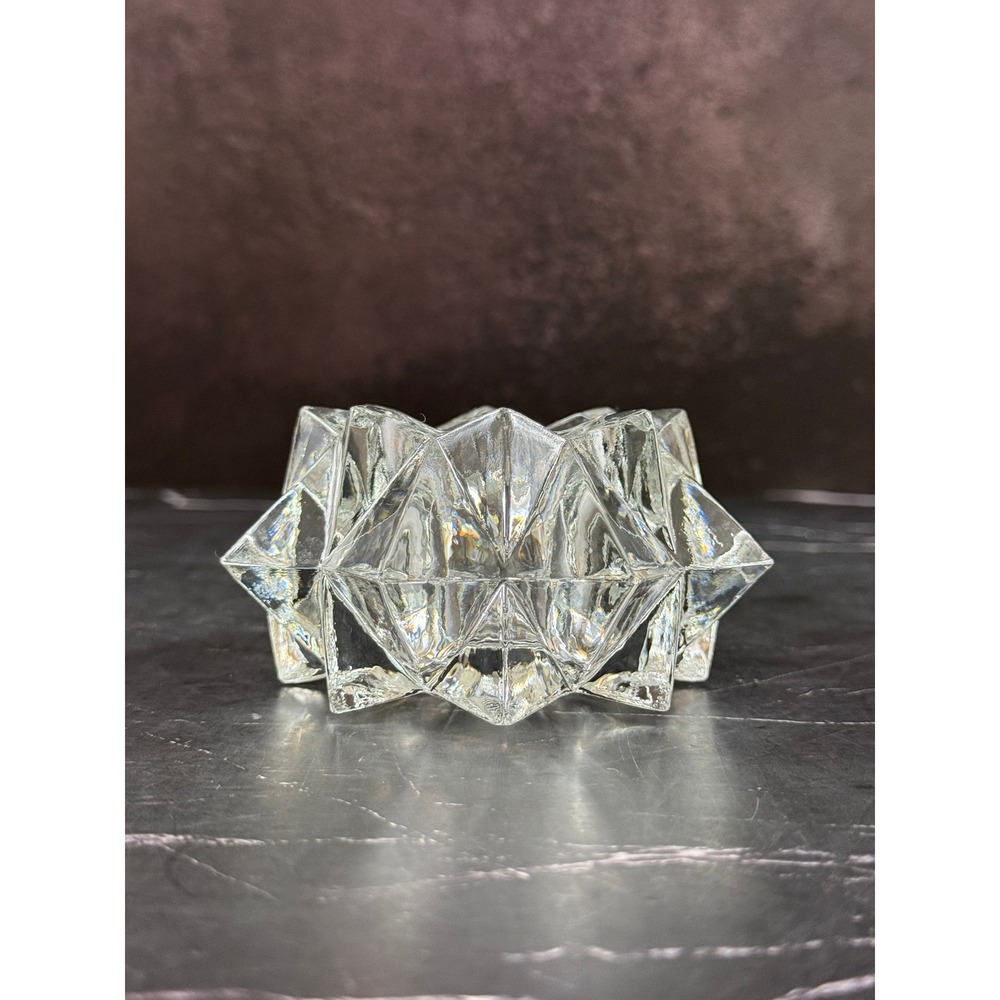VTG Avon Gem Glow Starburst Glass Votive Candle Holder 4X2 MINT!